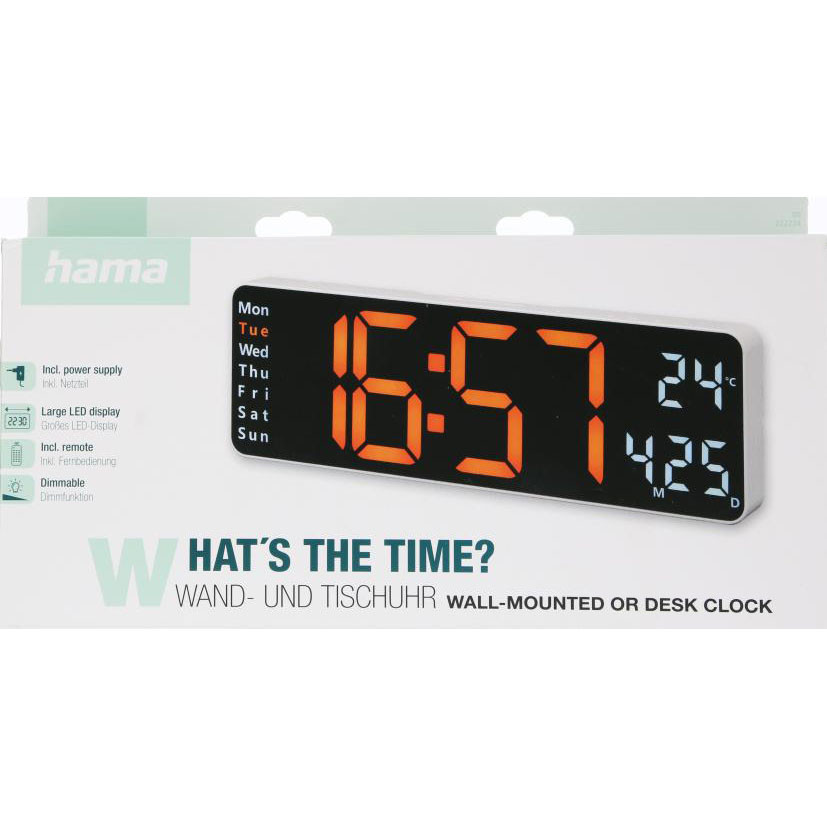 HAMA Digital Wall Clock Santa Cruz