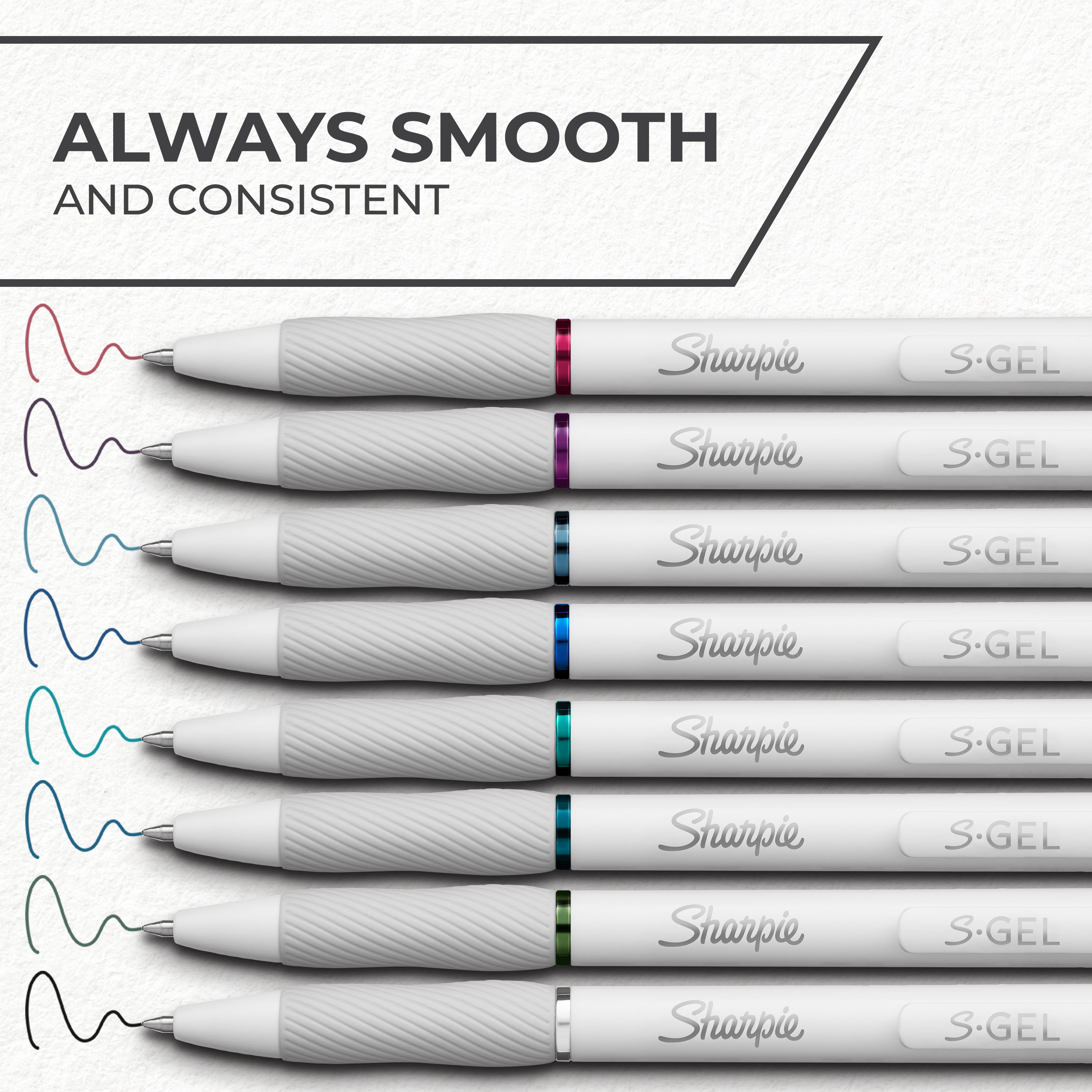 Sharpie Gelblekkpenn S-Gel 0,7 hvit blist ass (8)