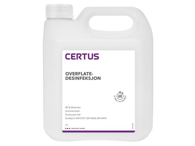 BildeOverflatedesinfeksjon Certus 85% 4L (3 stk)
