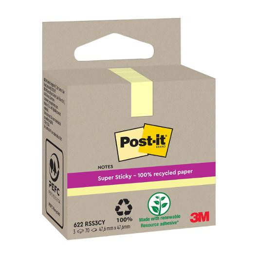 BildeNotatblokk Post-It Ssn48X48 Resi Gul (3 stk/pk, 12 pakker)