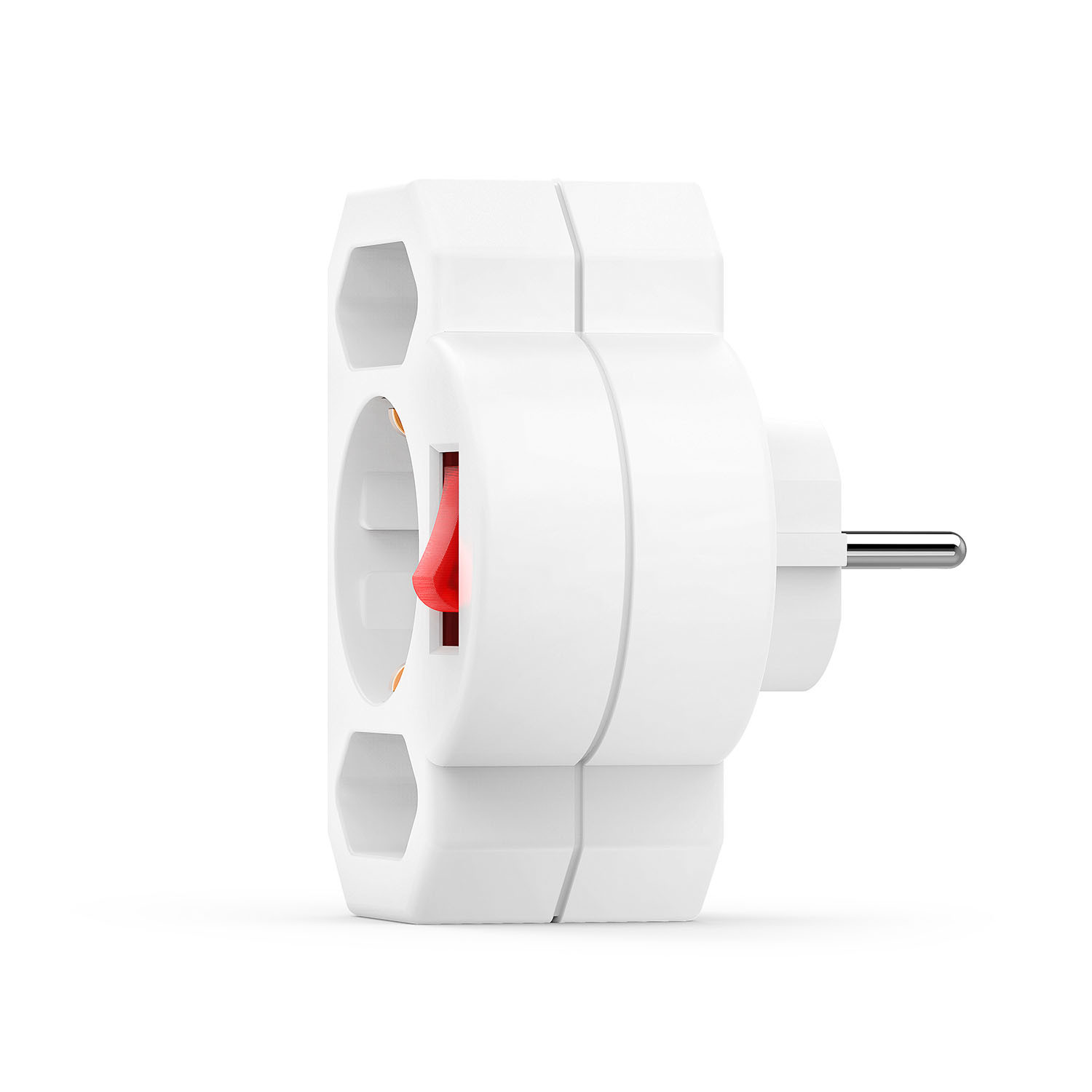 HAMA Socket Adapter 3-way with Switch White