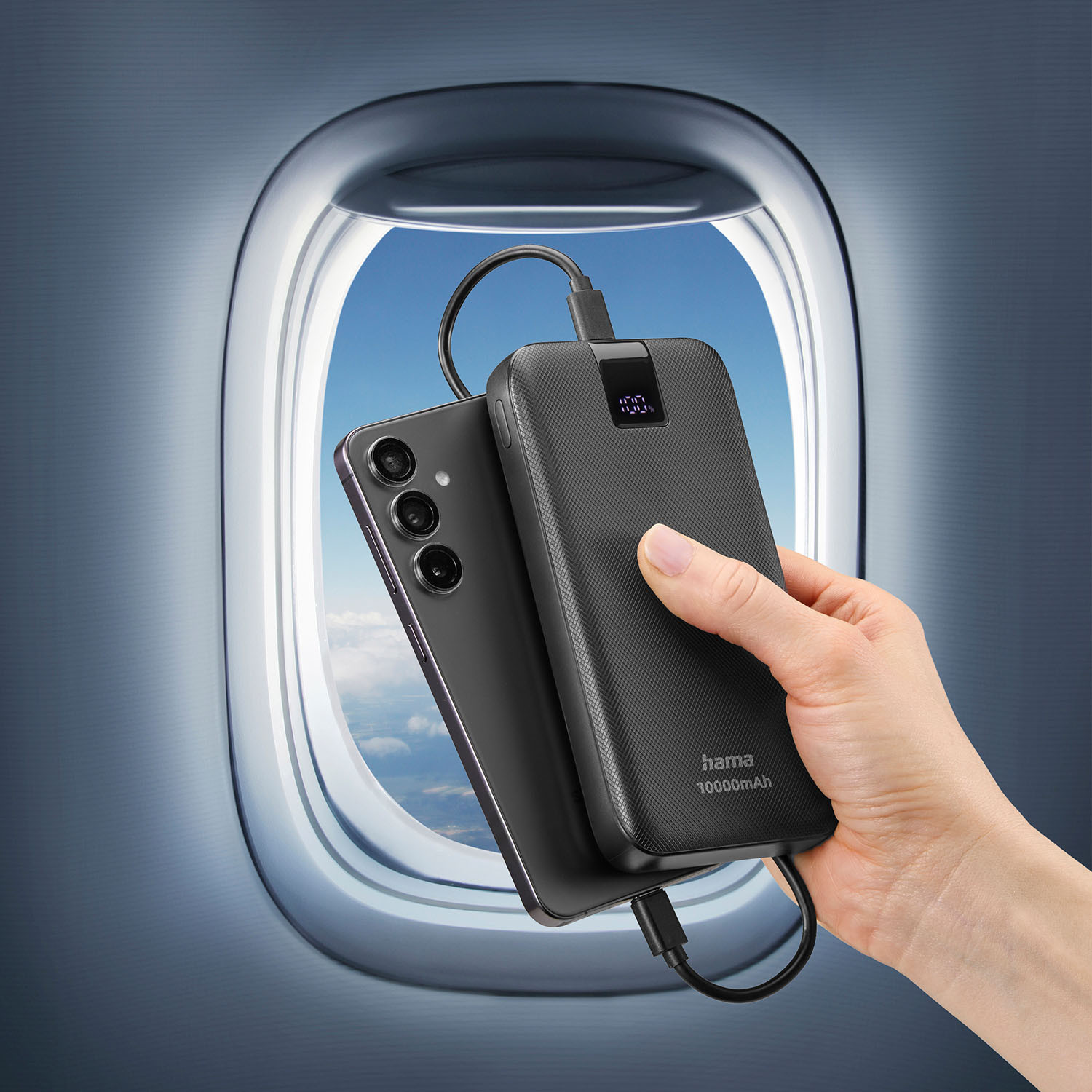 HAMA Powerbank PD 10000mAh 2xUSB-C+1xUSB-A Anthracite