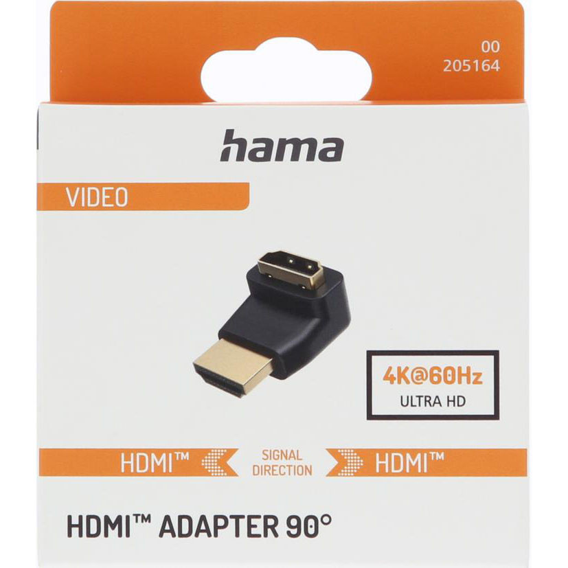 HAMA Adapter HDMI 90 Degree Gold Black