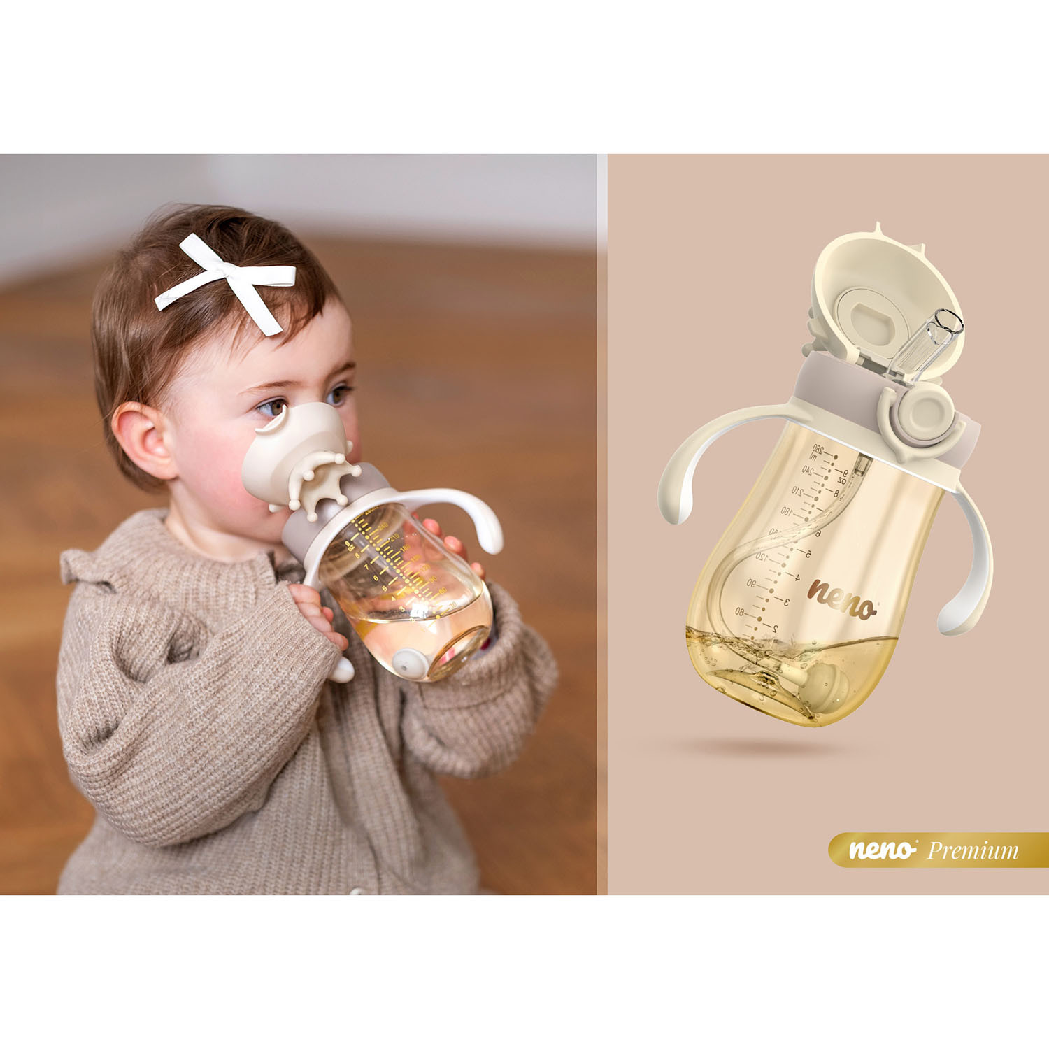 NENO Water Bottle MIO2 Cream 280ml