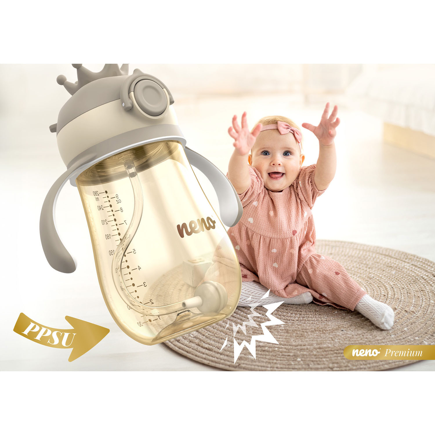 NENO Water Bottle MIO2 Brown 280ml