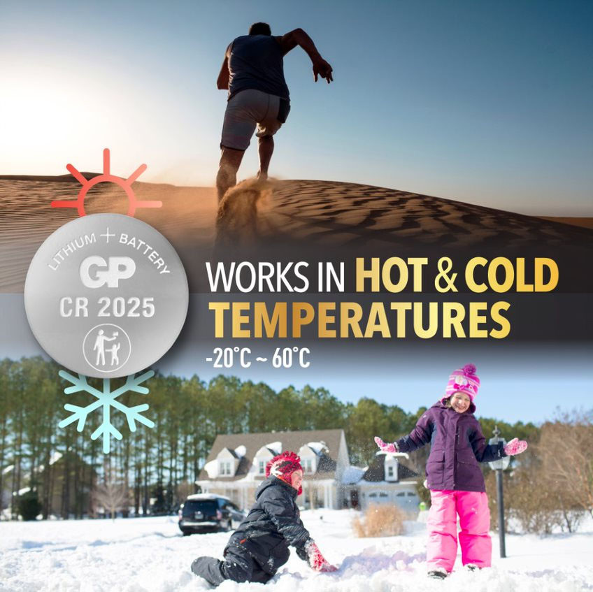 GP Lithium Coin Cell CR2025 4-pack