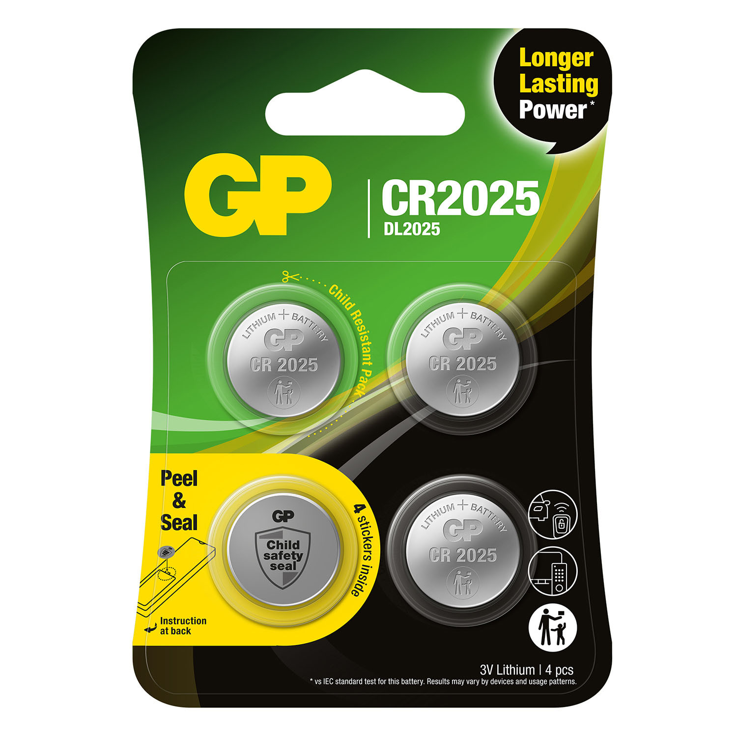 GP Lithium Coin Cell CR2025 4-pack
