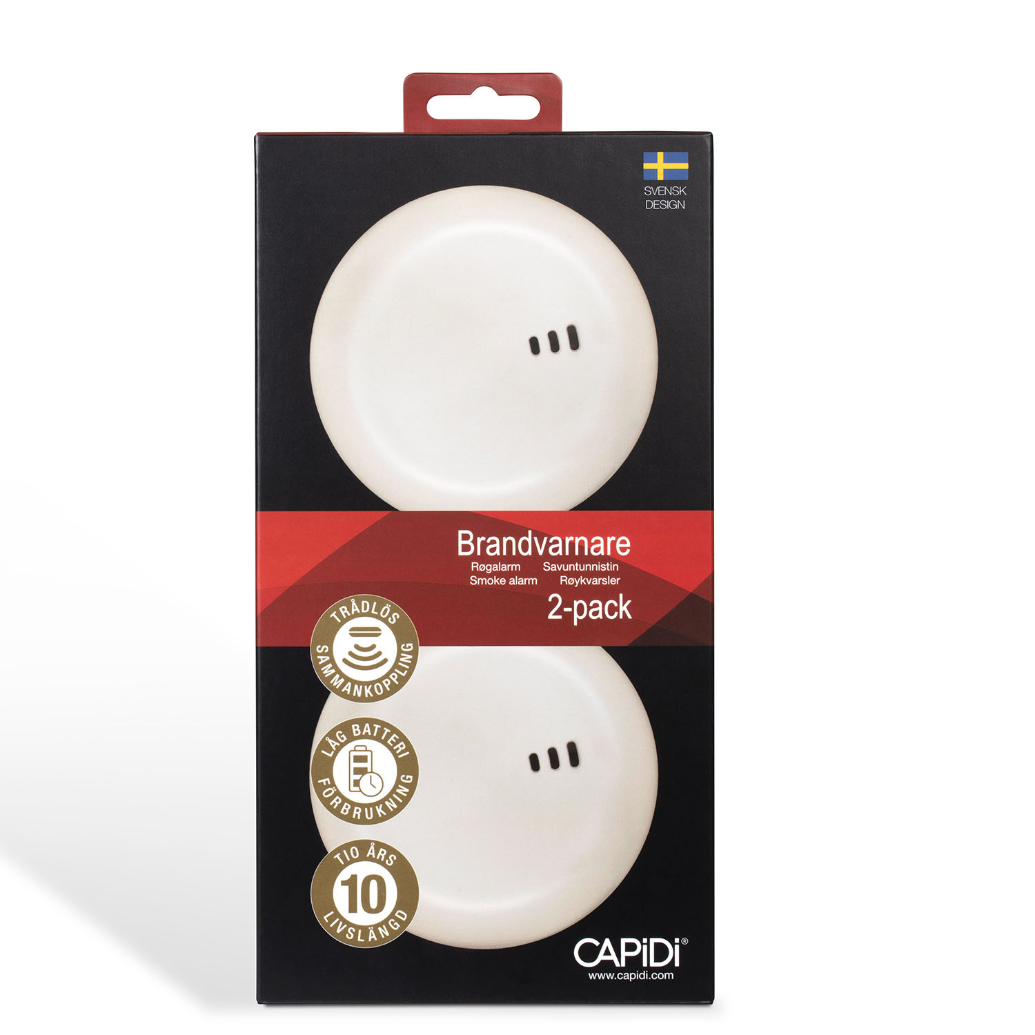 CAPIDI Smoke Alarm 2-pack White