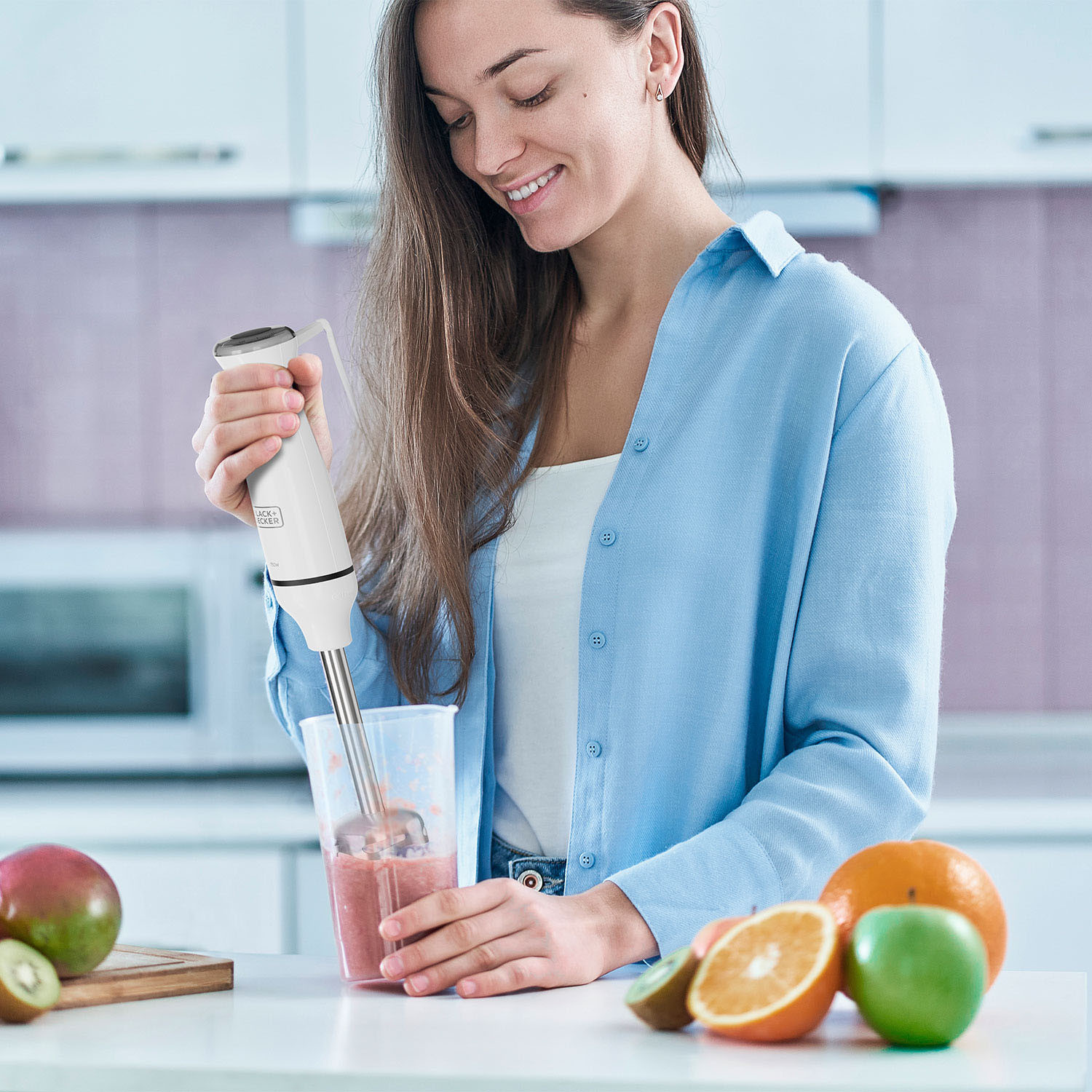 BLACK+DECKER Hand Blender 750W White Accessories