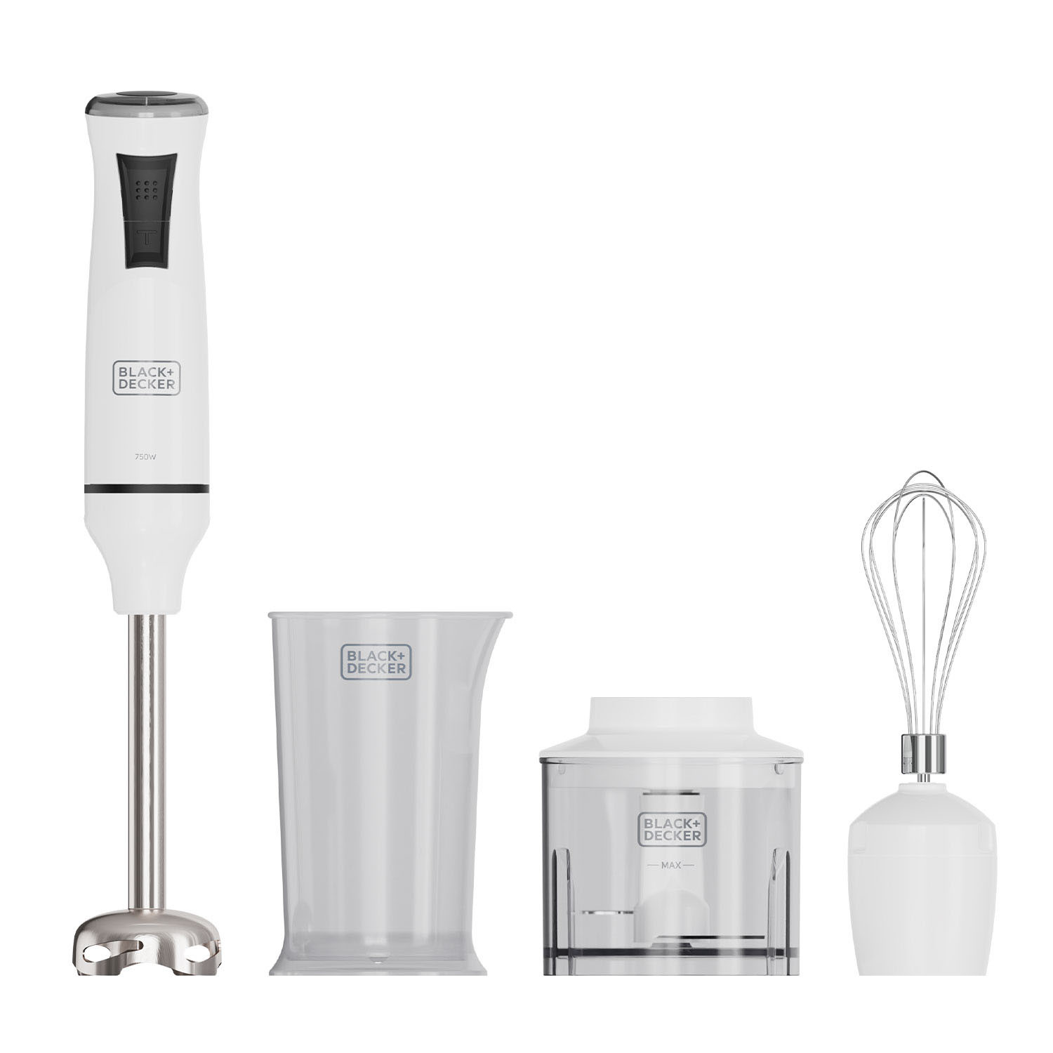 BLACK+DECKER Hand Blender 750W White Accessories