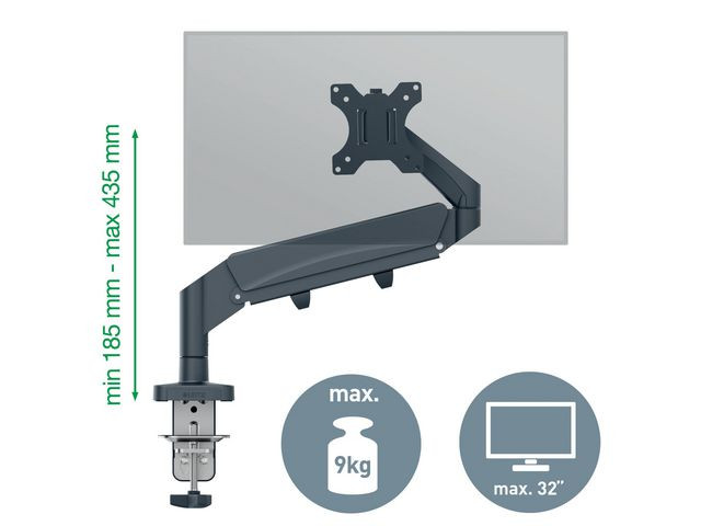 BildeMonitor Arm Ergo Space Saving Single, Dark Grey