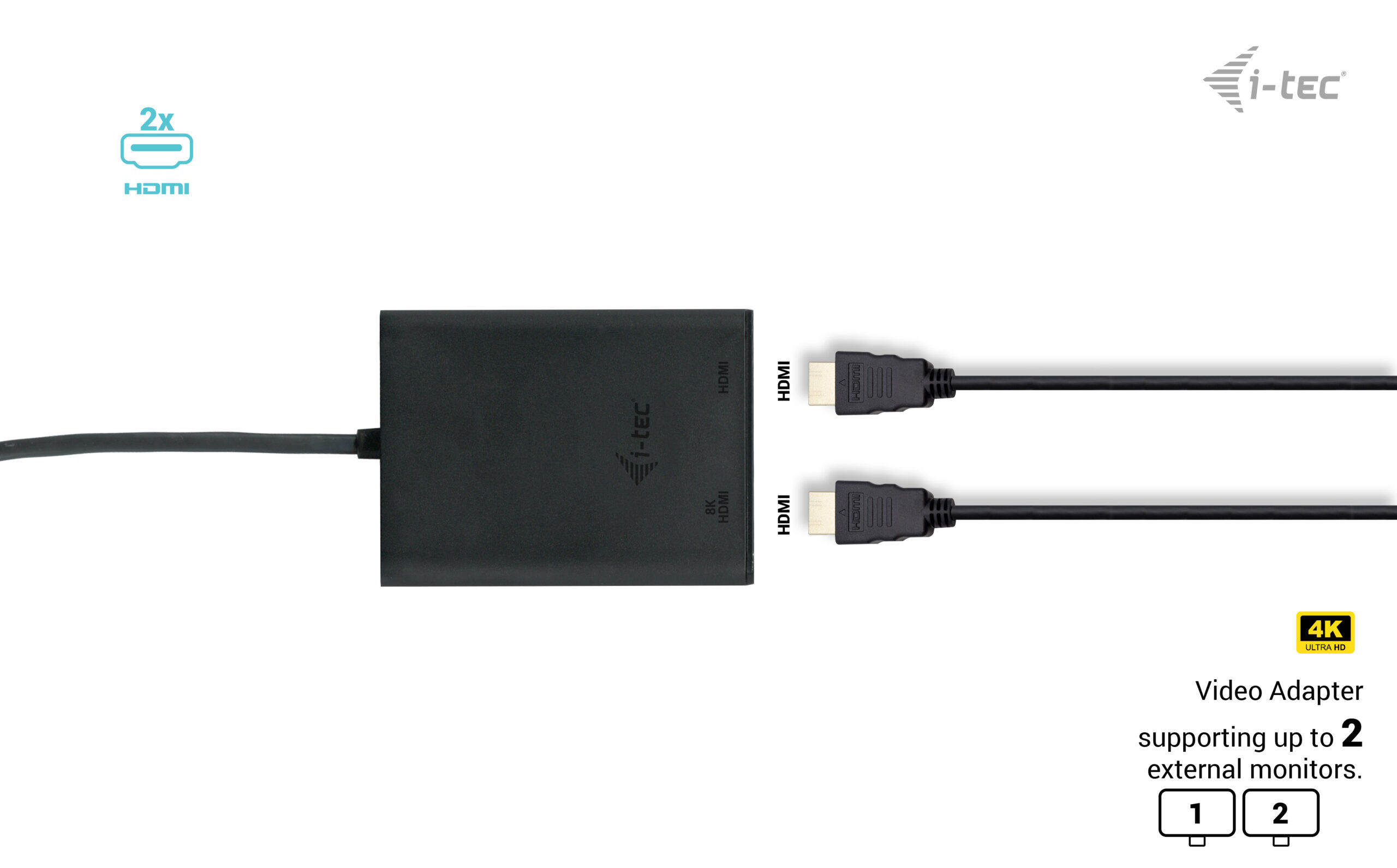 BildeUSB-C dual HDMI adapter (1x8K/30Hz, 2x4K/60Hz)