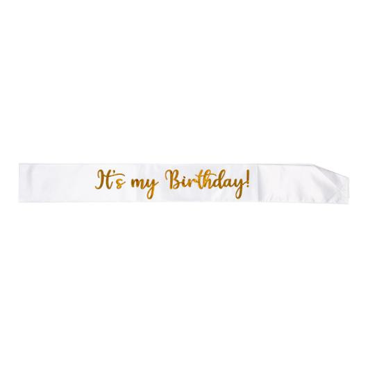 BildeBånd/Sash Joker It's My Birthday Hvit