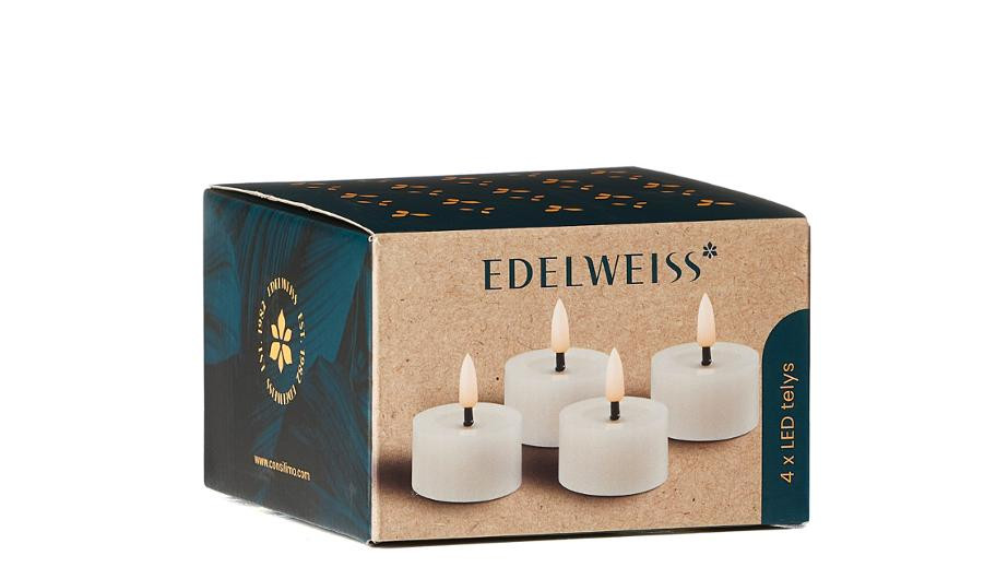 BildeTelys Edelweiss Led 4,5X2,5Cm Hvit (4 stk)