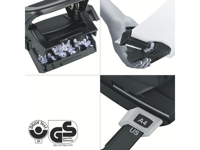 Hullemaskin Leitz recycle 2h/10 ark Sort