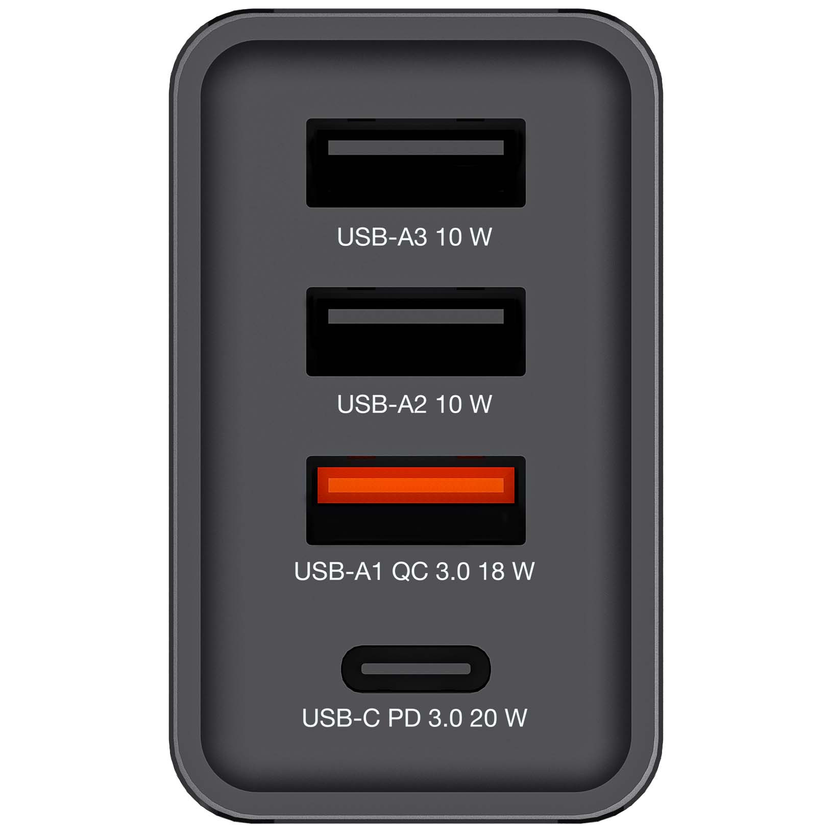 VERBATIM CHR-30EU1 4-port USB Charger Black EU