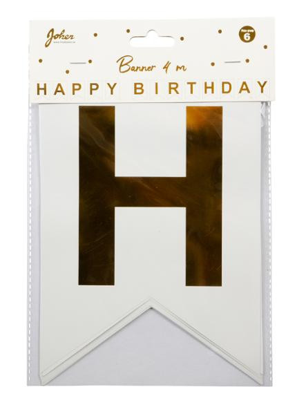 Banner Joker Happy Birthday Hvit