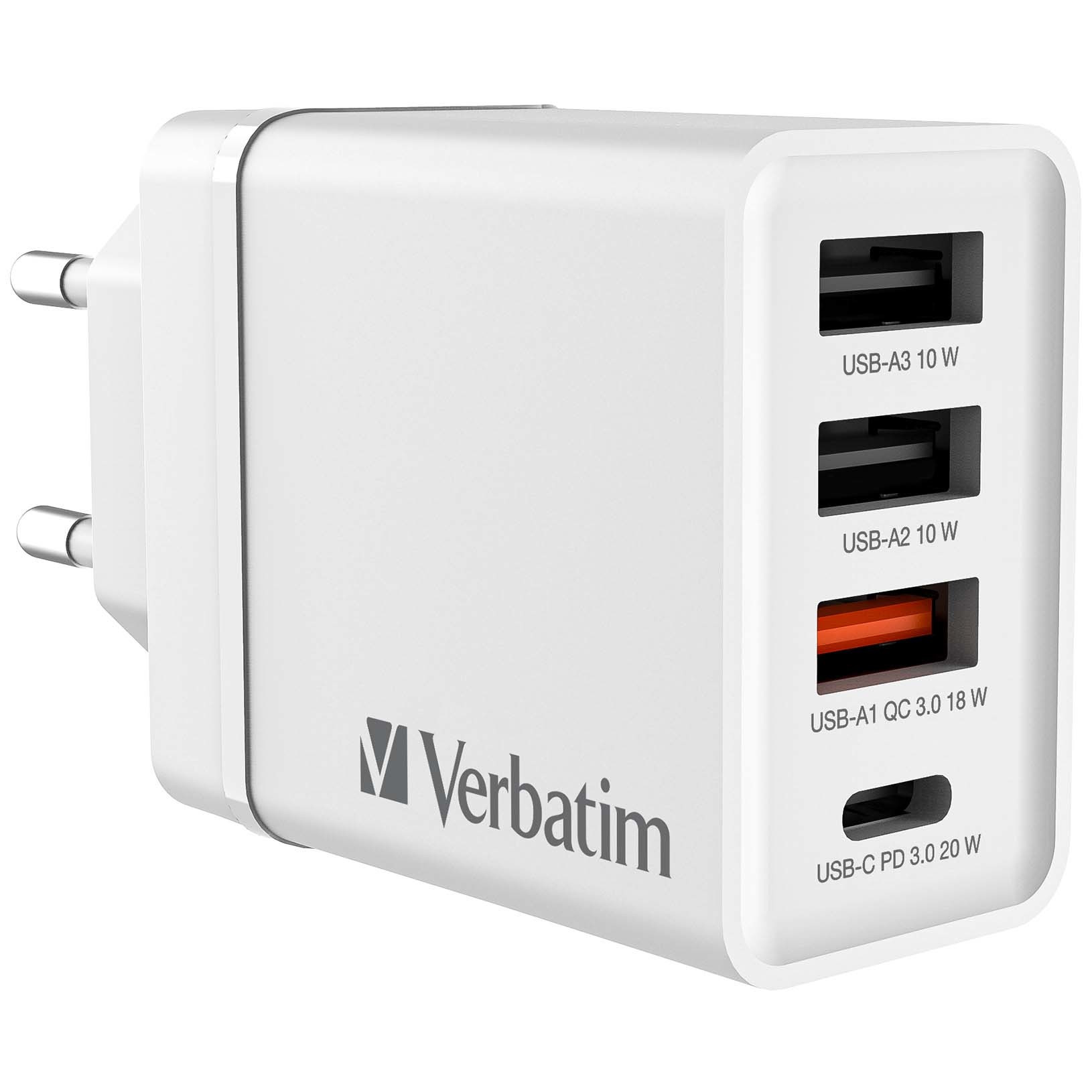 BildeVERBATIM CHR-30EU2 4-port USB Charger White EU