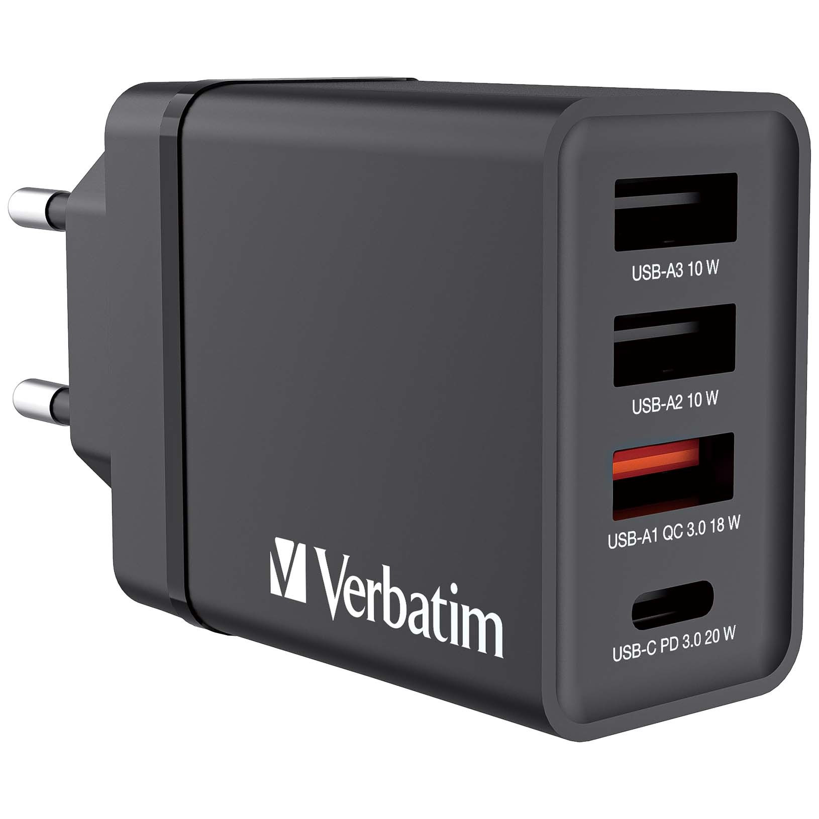 BildeVERBATIM CHR-30EU1 4-port USB Charger Black EU