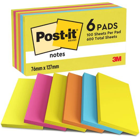 BildeNotatblokk Post-It 76X127 Energetic (6 stk)