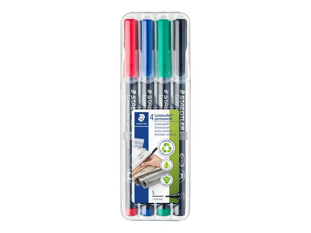 STAEDTLER Merkepenn Lumocolor Perm. 0.4mm assortert (4)