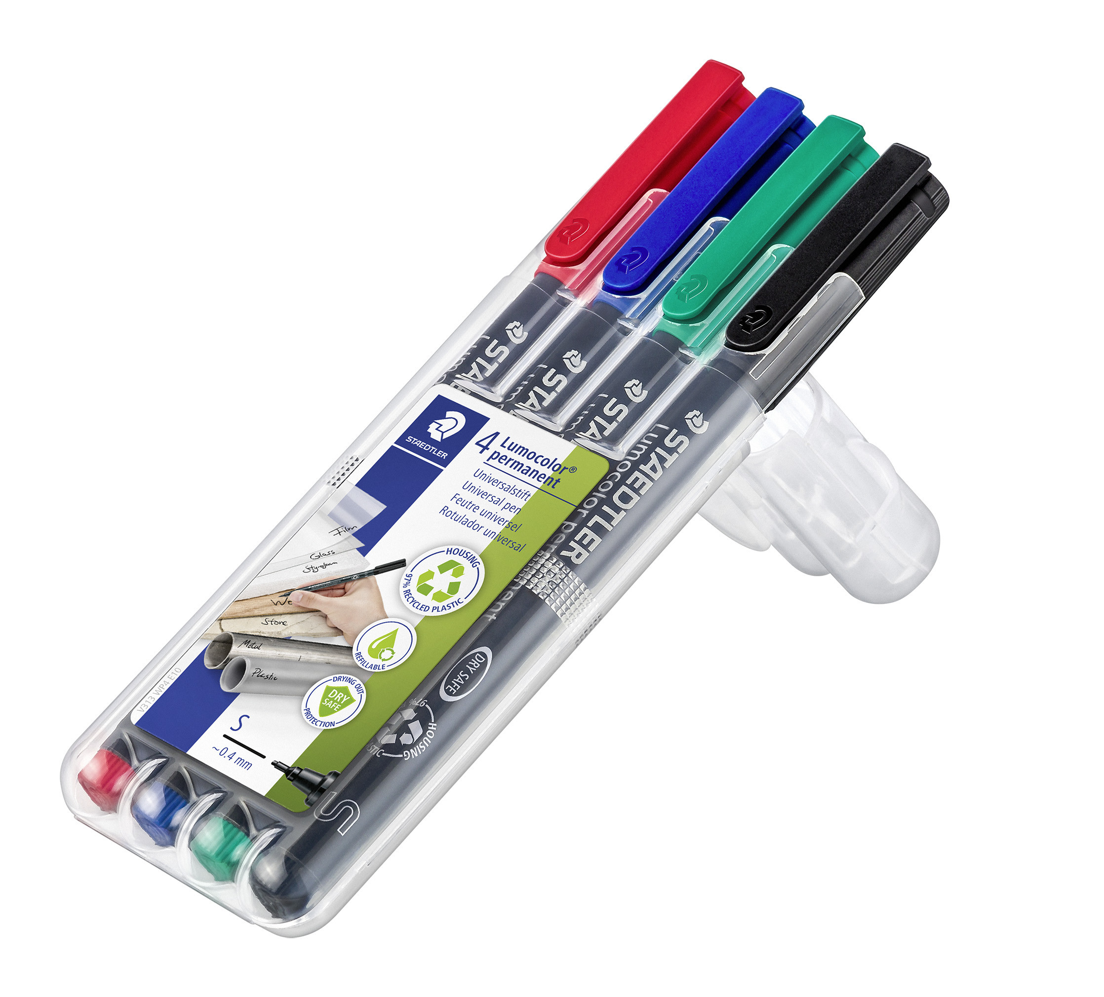 STAEDTLER Merkepenn Lumocolor Perm. 0.4mm assortert (4)