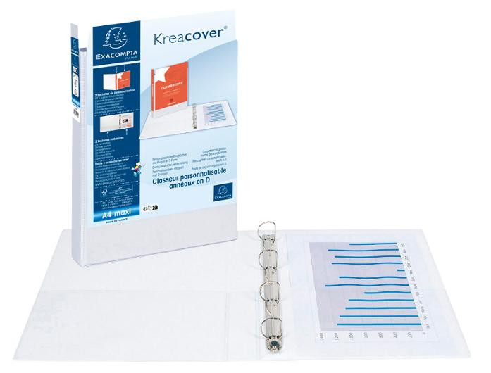 Innstikkperm Exacompta A4+4D 60/90Mm Hvi (10 stk)