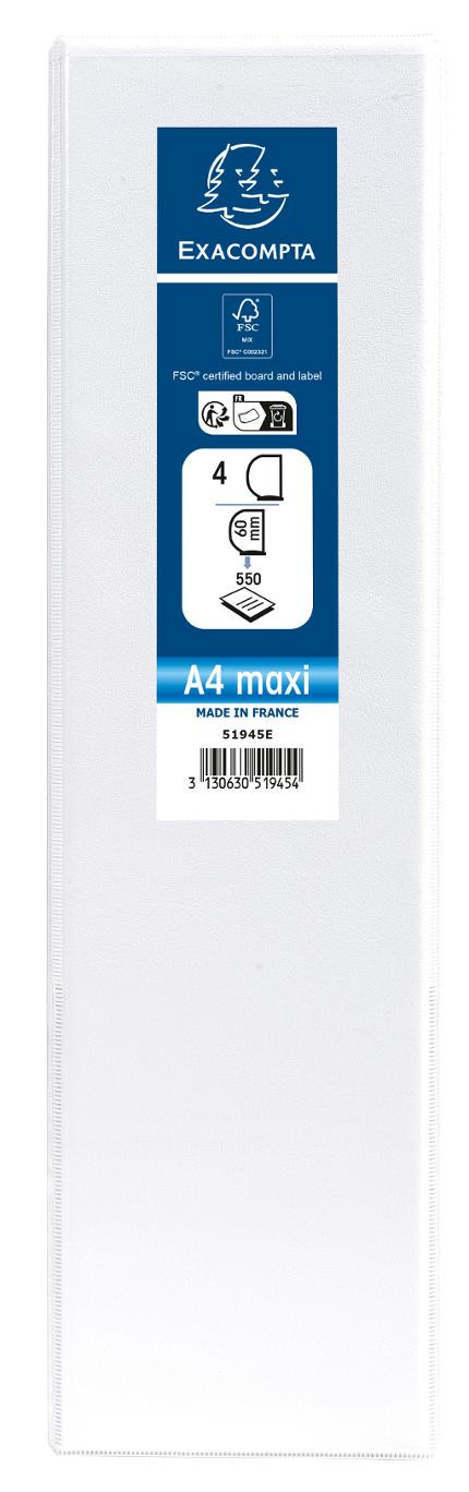 Innstikkperm Exacompta A4+4D 60/90Mm Hvi (10 stk)