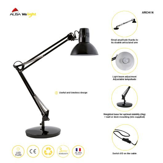 Lampe Alba Architect Sort