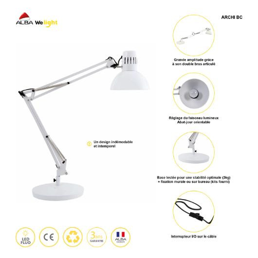 Lampe Alba Architect Hvit