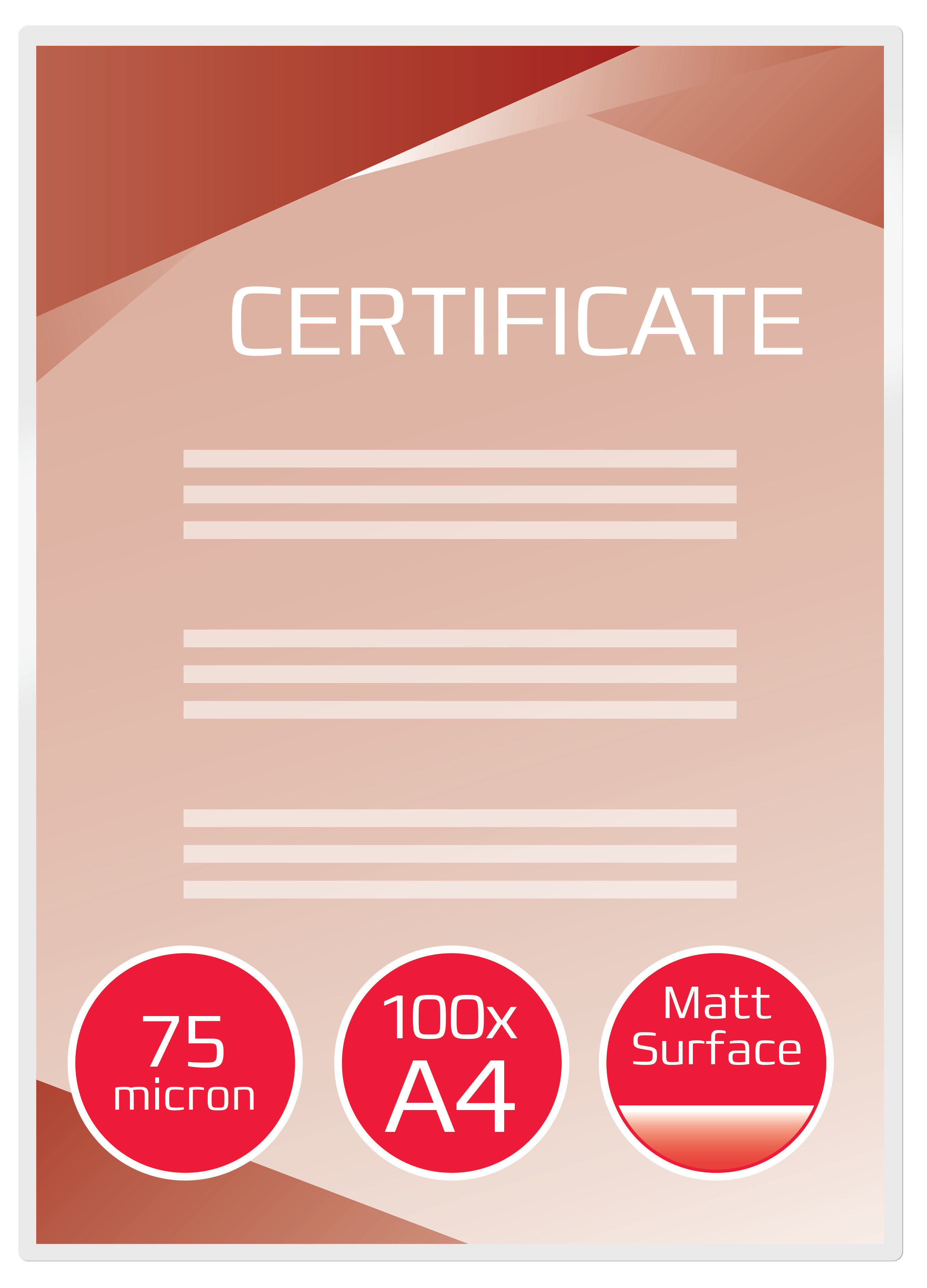 Lamineringslomme GBC A4 75 my Matt (100)  