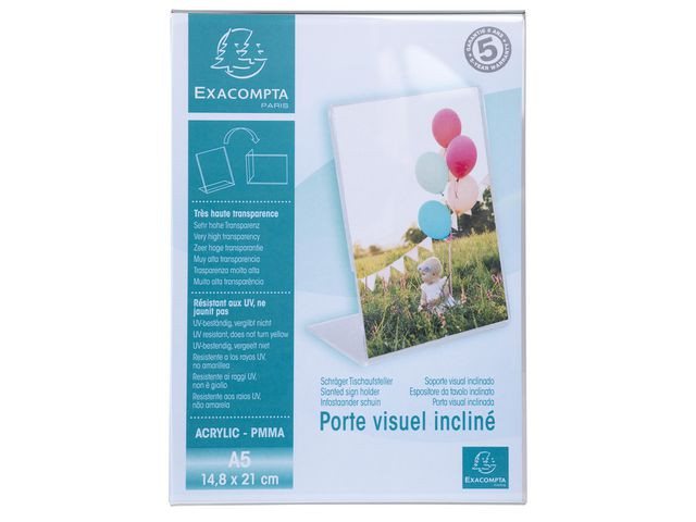BildeMenyholder Exacompta Skrå Klar A5