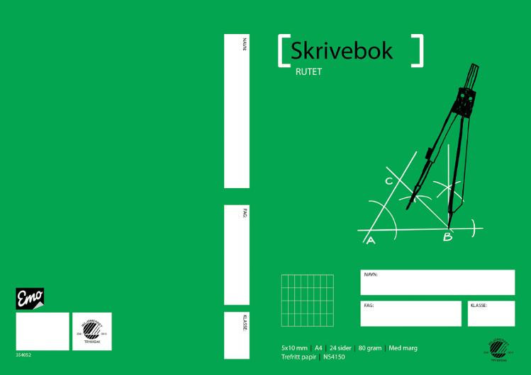 Skrivebok A4 80G 24Bl 5X10 Rutet (20 stk)