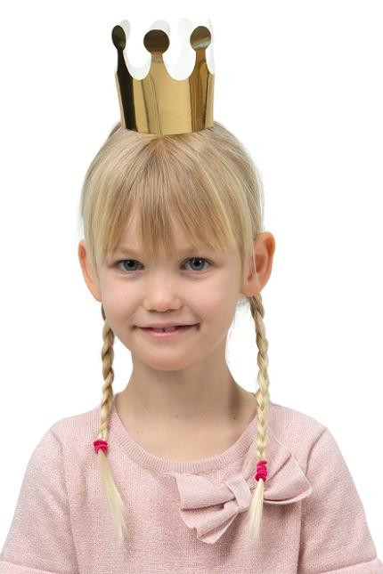 BildePartyhatt Joker Pappkrone Flat Gull (6 stk)