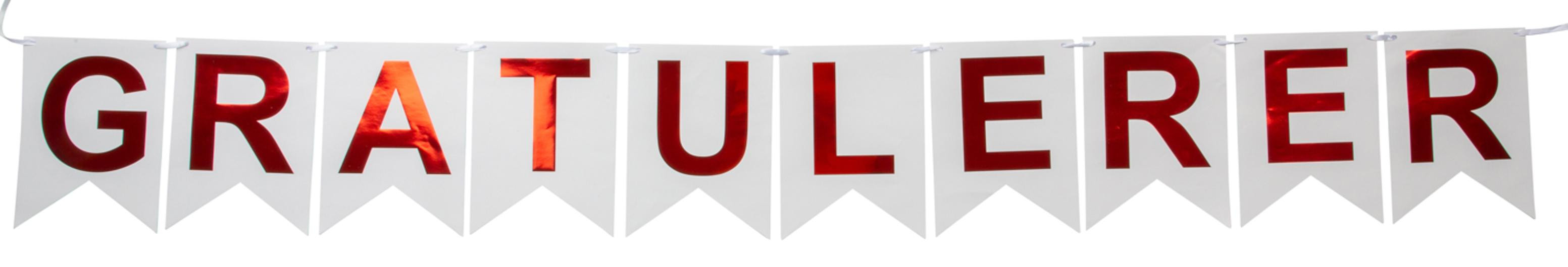 BildeBanner Joker Gratulerer Hvit/Rosa 3,6M