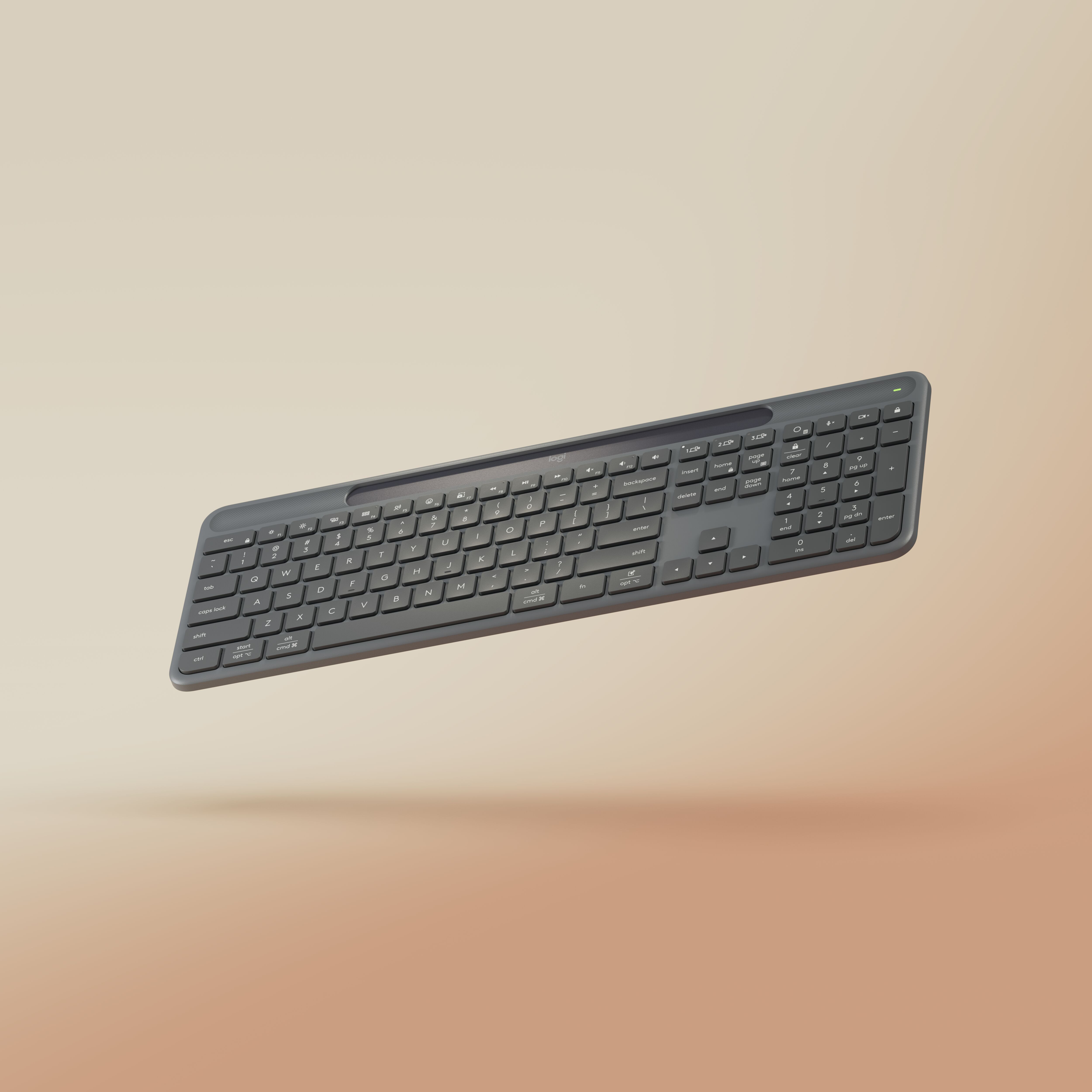 BildeLOGITECH K980 Slim Solar+ Wireless Keyboard, Graphite (Nordi