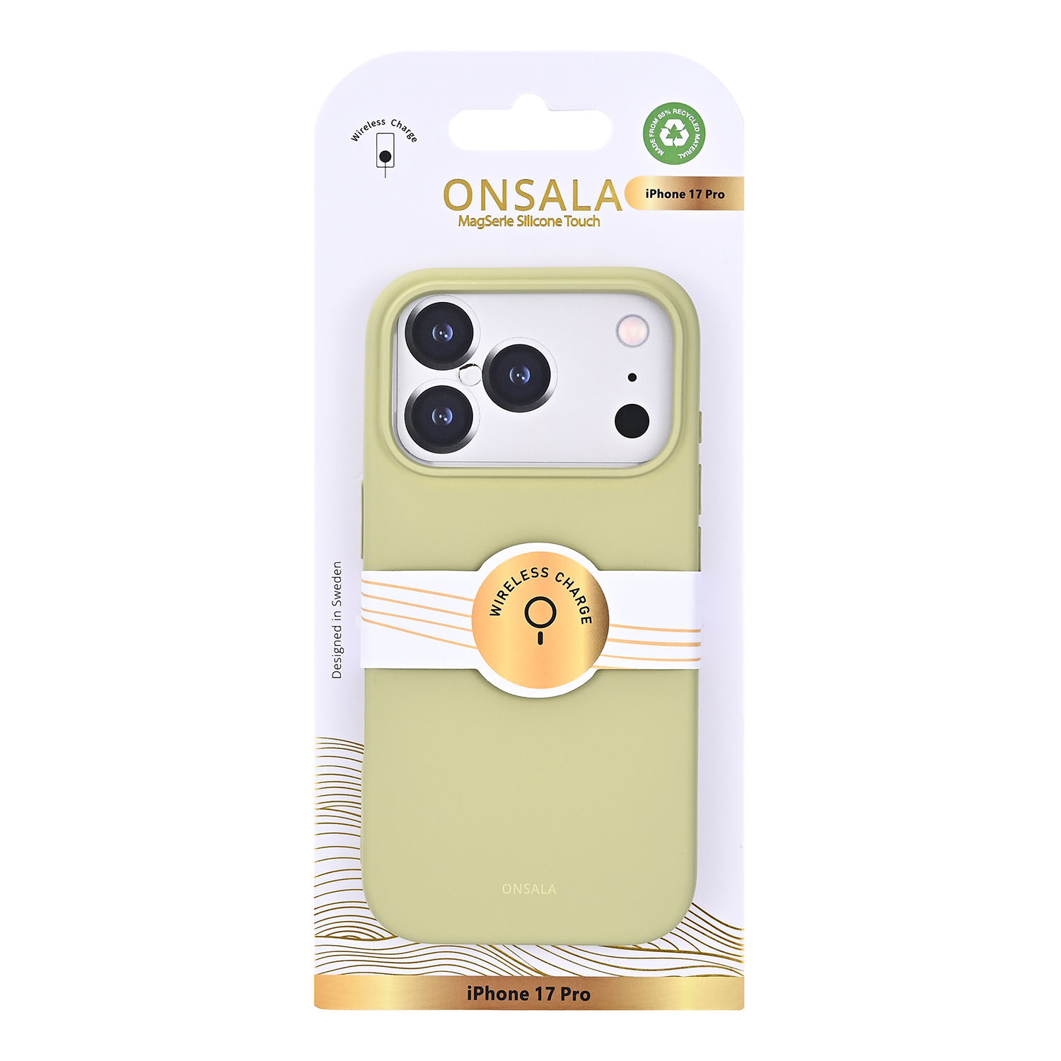 ONSALA Back Sil Touch Recycled MagSerie iPhone 17 Pro Lime
