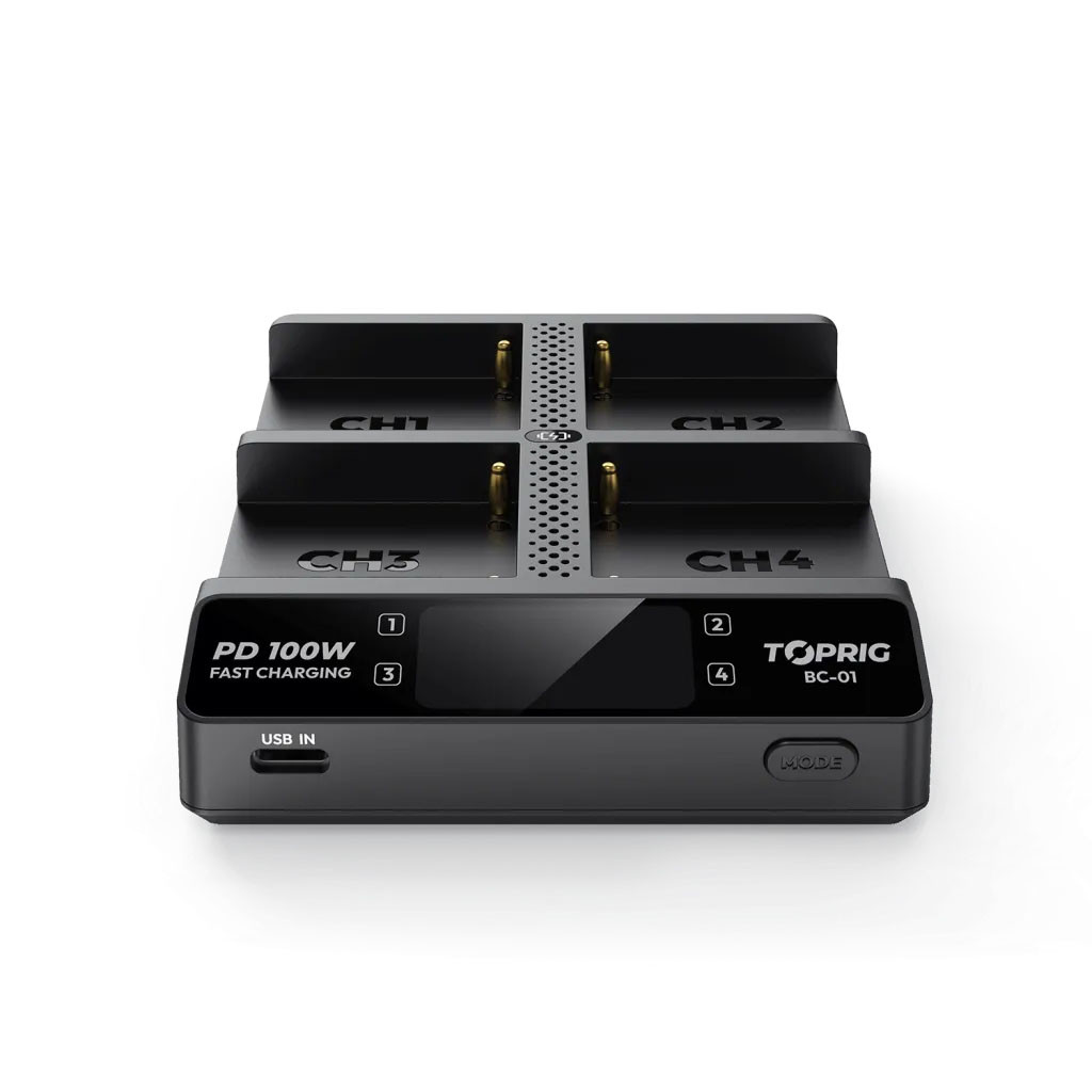 ACCSOON TopRig 100W 4-Bay NP-F Fast Charger