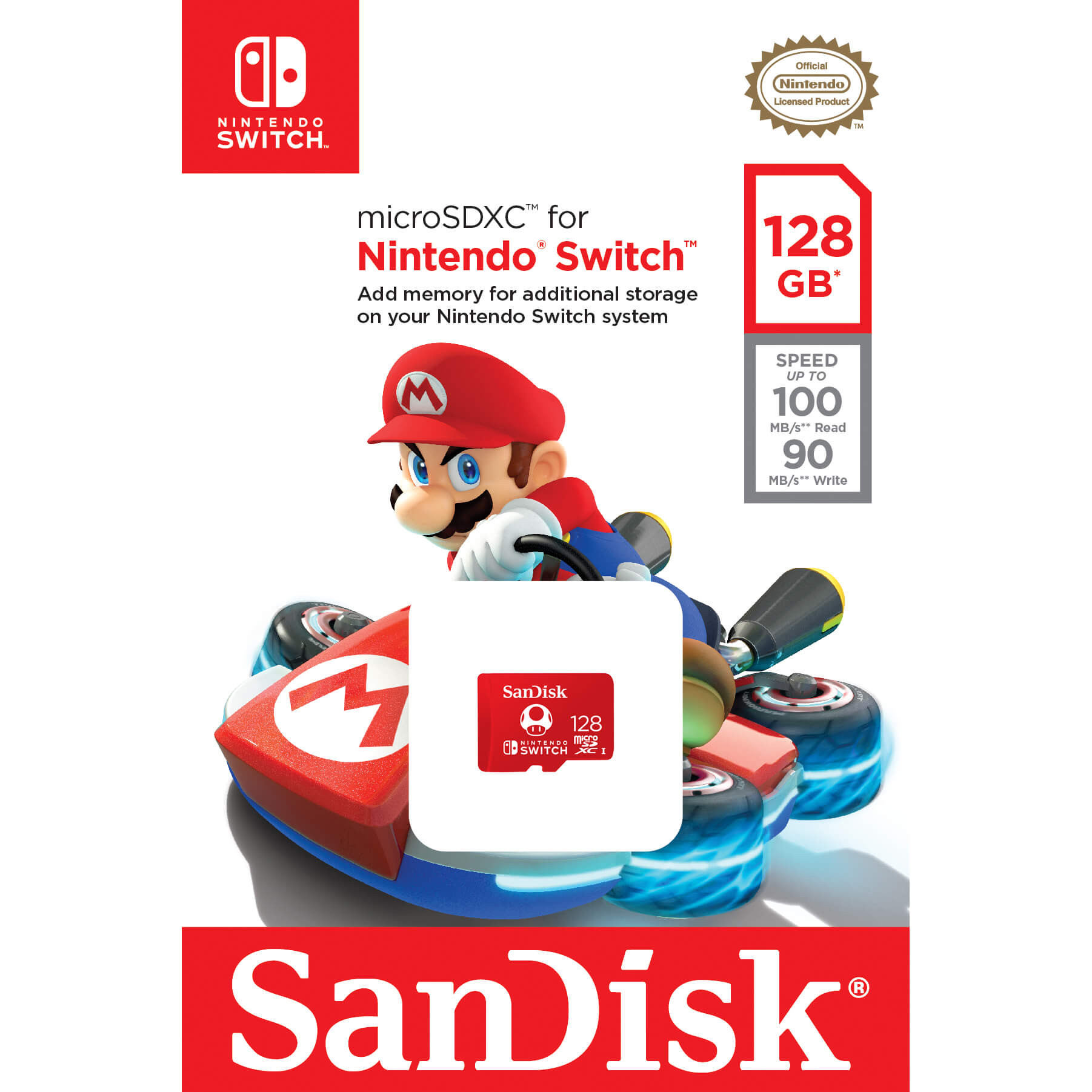 SANDISK MicroSDXC Nintendo Switch 128GB UHS-I,100/90