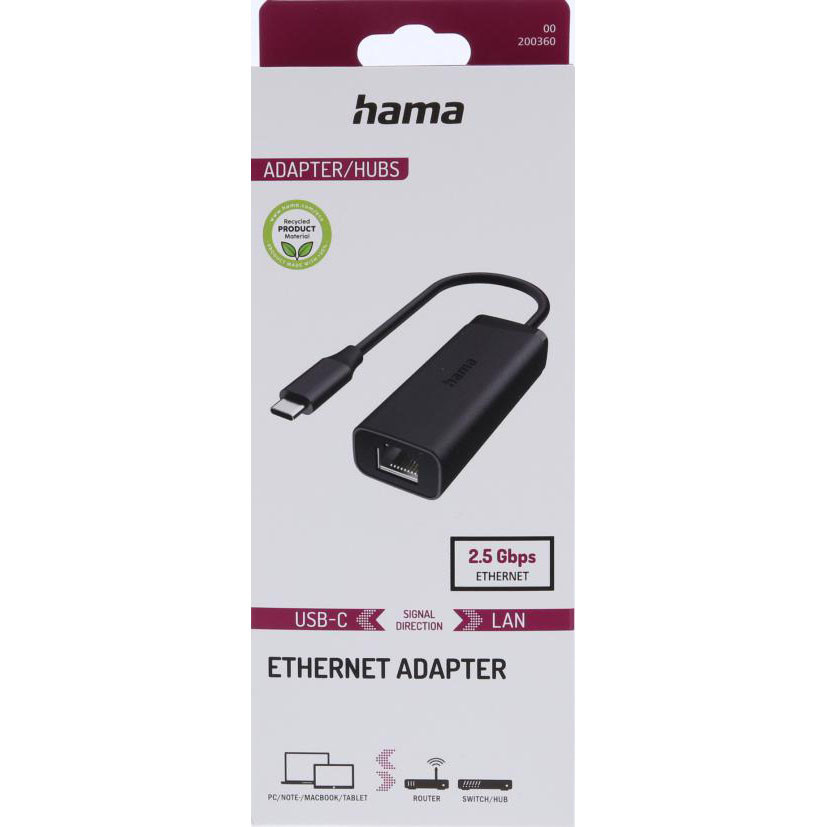 HAMA Network Adapter USB-C 3.0 to RJ45/LAN
