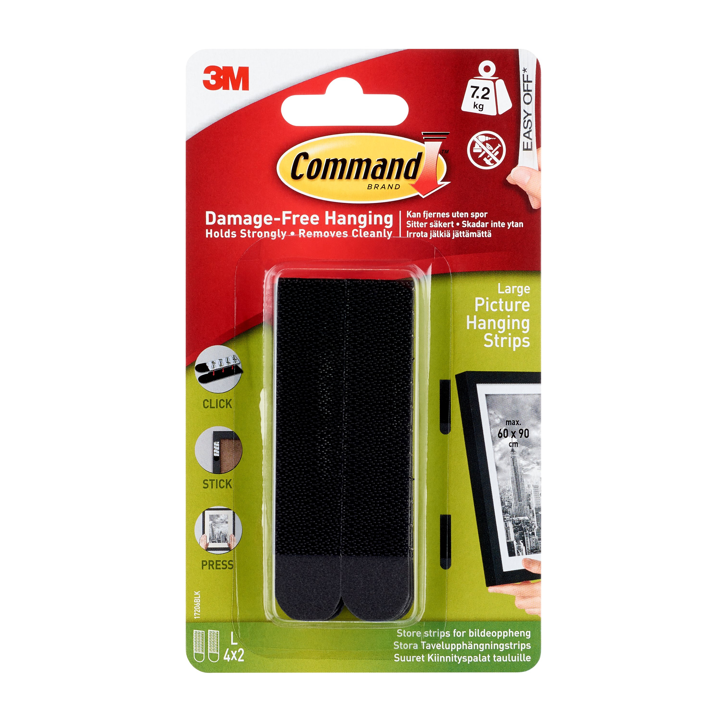 BildeCommand Strips Black Large 4 Sets 17206BLK-4