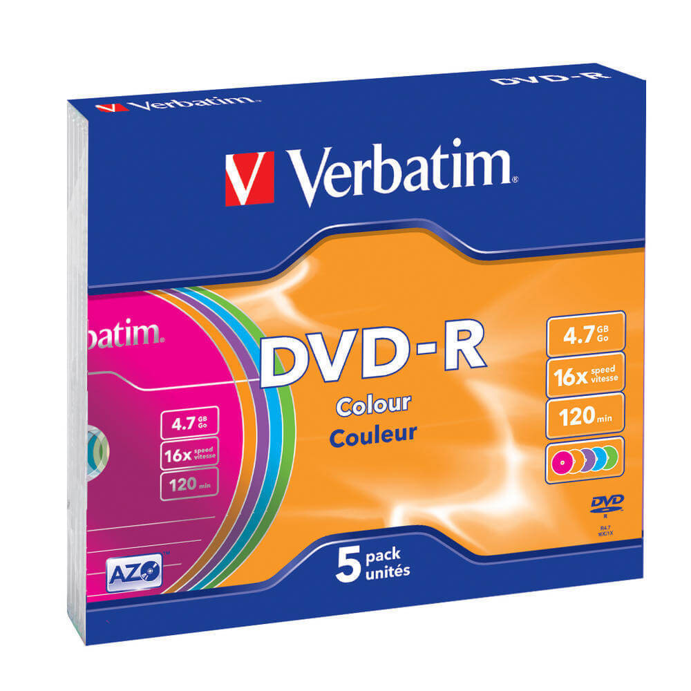 VERBATIM DVD-R 4,7GB 5-pk Slim Case