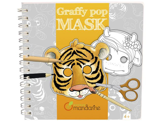 BildeTegnebok Avenue Mandarine Masker Dyr (5 stk)