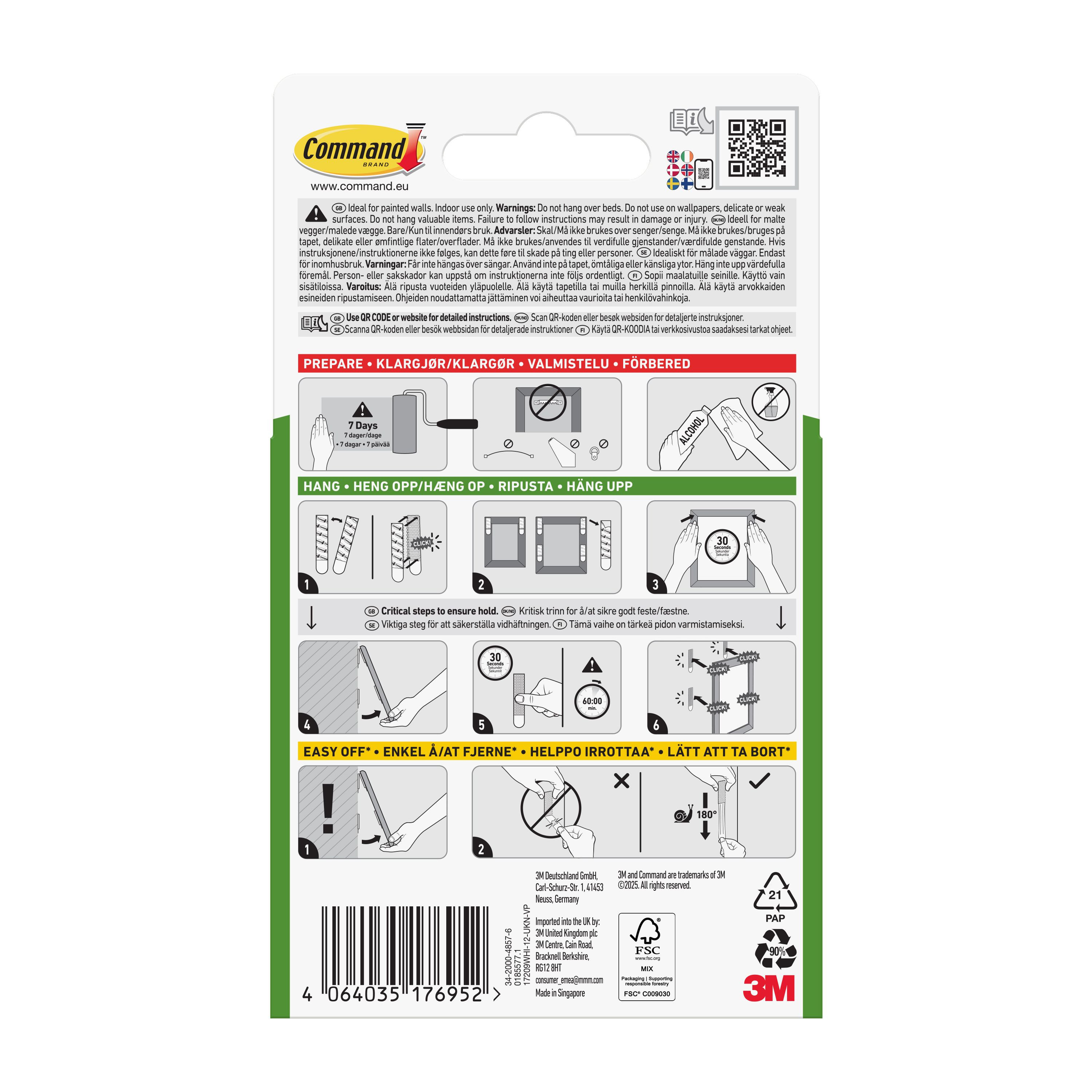 BildeCommand Strips V-Pack White  4 Sets M + 8 Sets L 17209WHI-12
