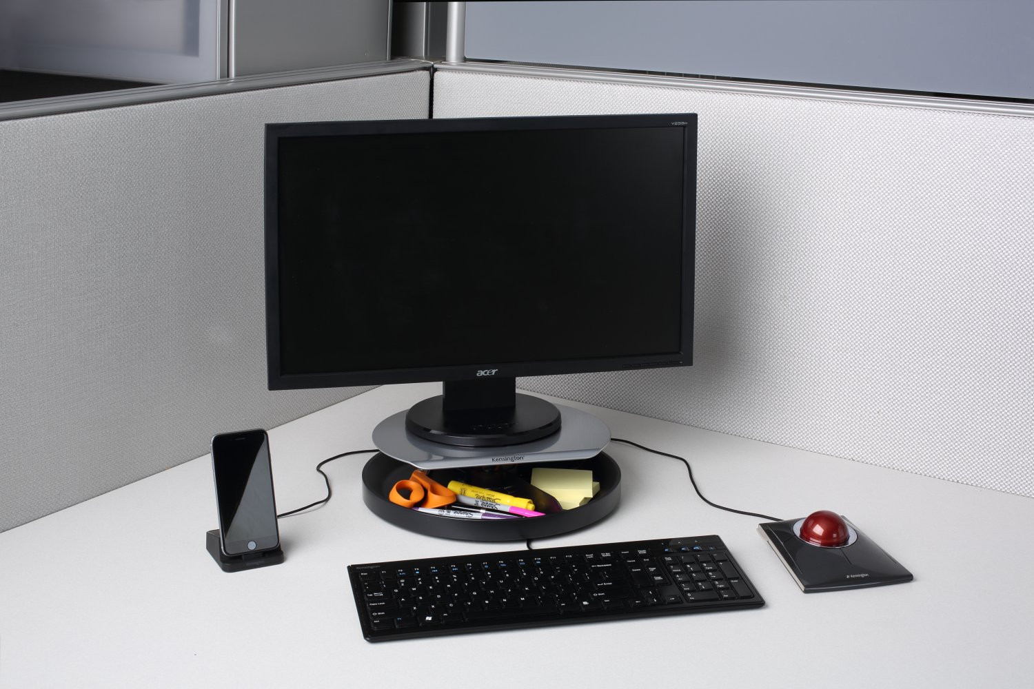 Kensington Monitor Stand Spin Station H.Adj. Grey