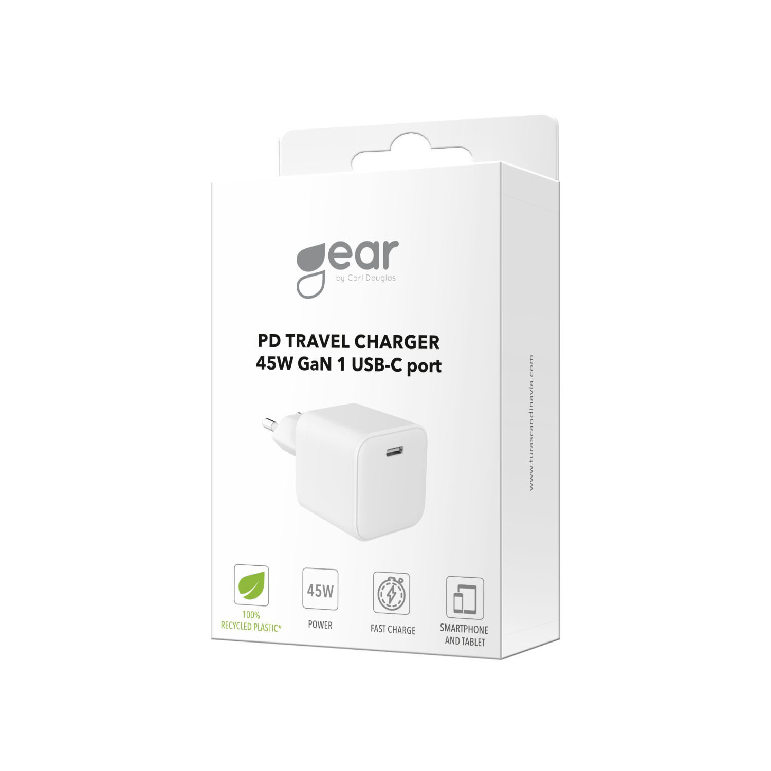 GEAR Charger 220V 1xUSB-C PD/PPS 45W GaN White