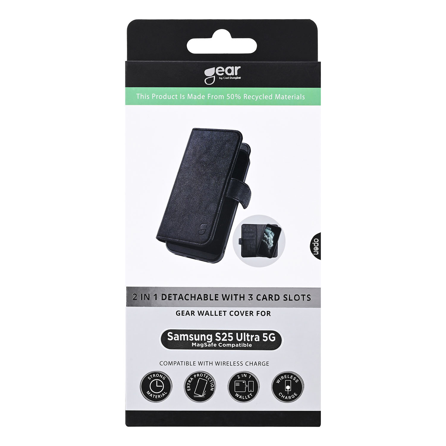 GEAR 2in1 3 card Recycled Samsung S25 Ultra 5G Black