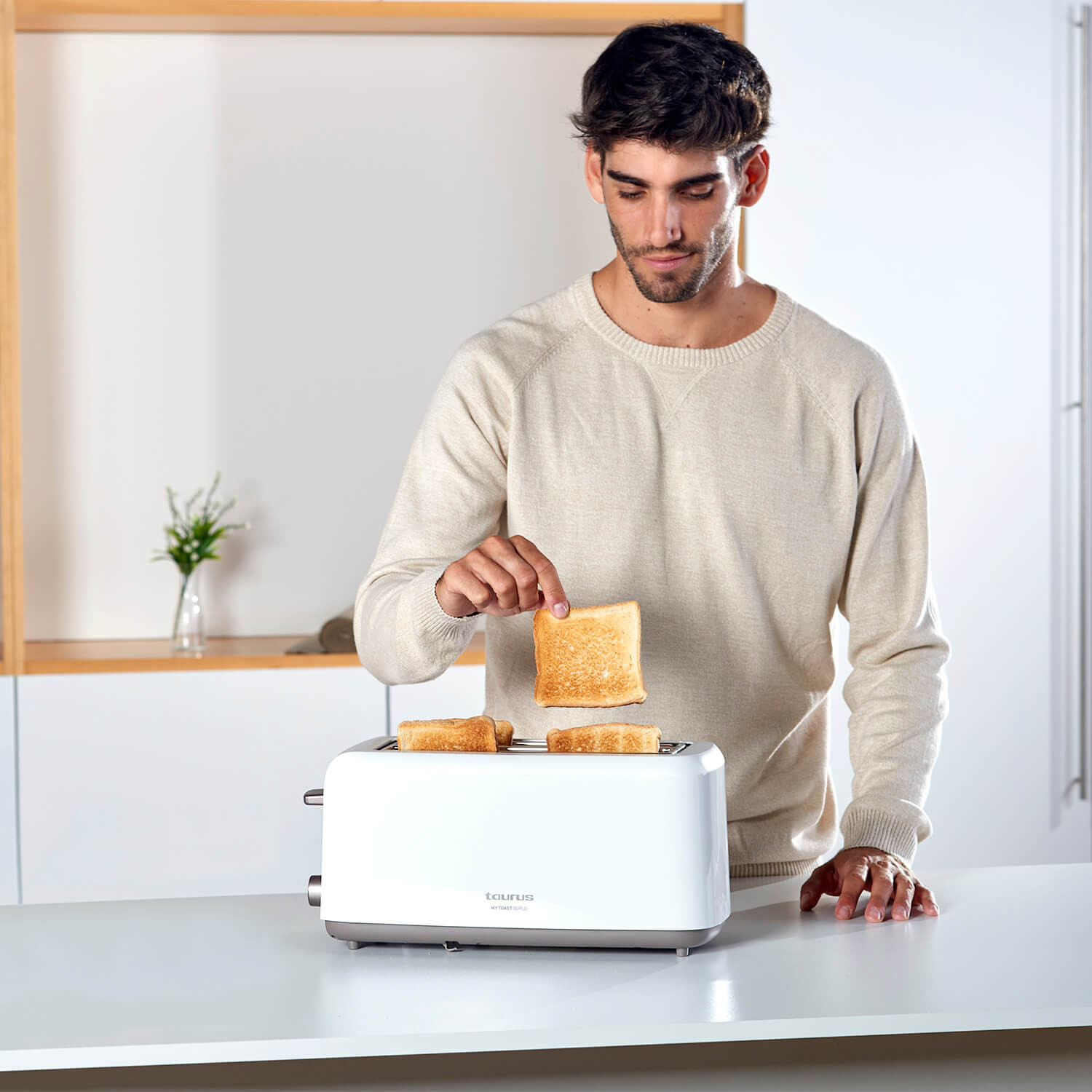 TAURUS Toaster Two Slot Long 1450W White