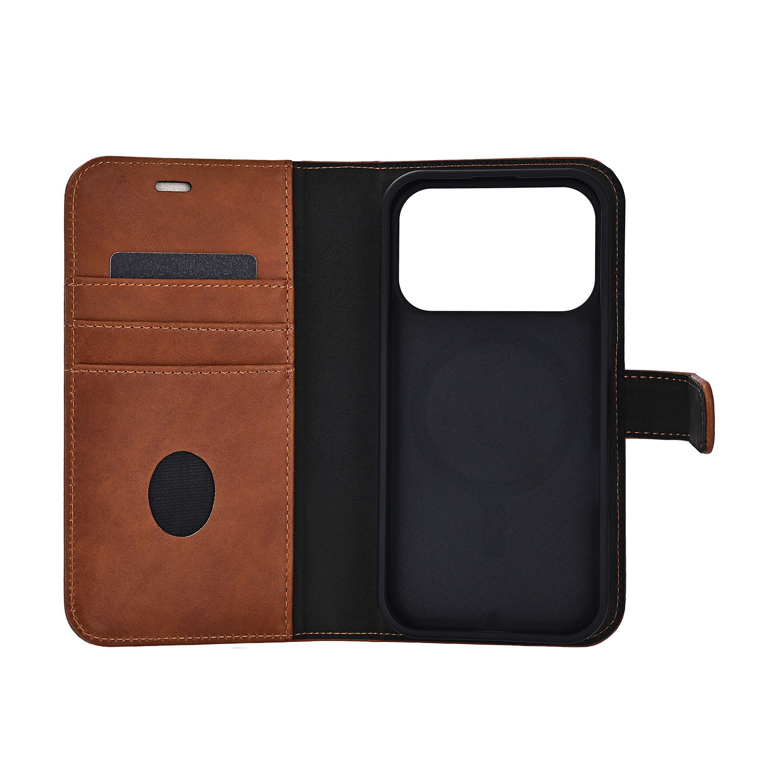 RADICOVER 2in1 Anti Radiation RFID 3 card MagS iPhone 17 Pro Brown Leather