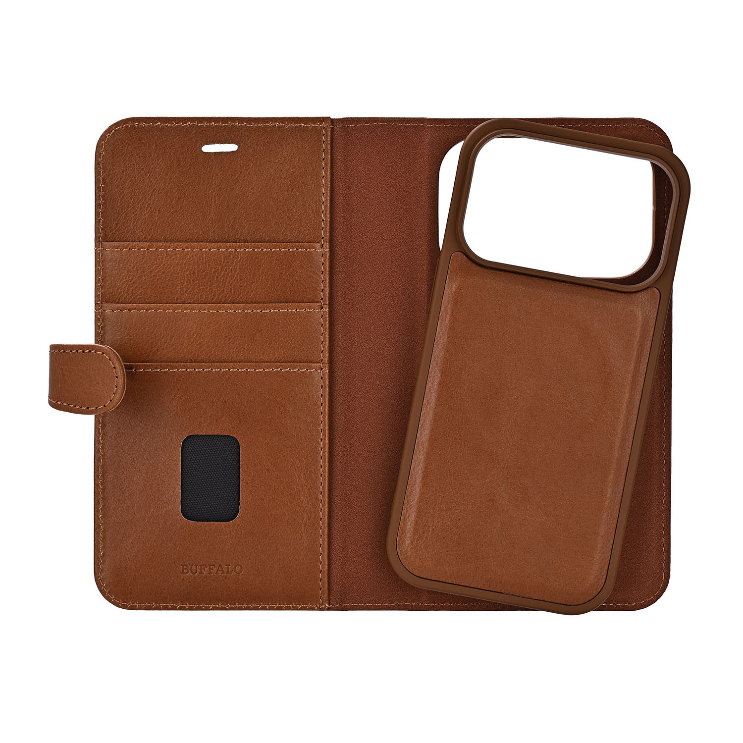 BUFFALO 2in1 Leather 3 card MagSeries iPhone 17 Pro Brown